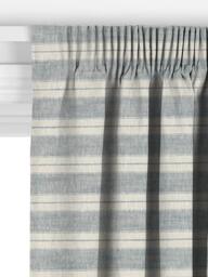 John Lewis Whitby Stripe Made to Measure Curtains or Roman Blind, Bluestone - thumbnail 3
