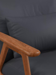 John Lewis Hendricks Leather Armchair, Dark Leg - thumbnail 6