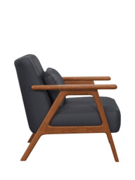 John Lewis Hendricks Leather Armchair, Dark Leg - thumbnail 3