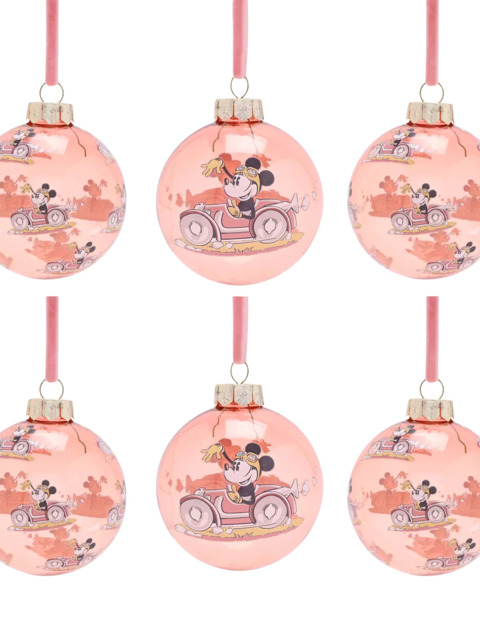 Disney Home x Sanderson Minnie Mouse Christmas Baubles, Set of 6, Multi