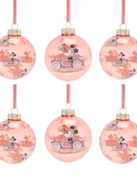 Disney Home x Sanderson Minnie Mouse Christmas Baubles, Set of 6, Multi - thumbnail 1