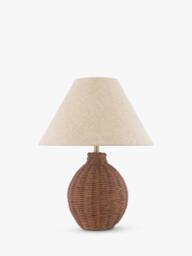 Laura Ashley Fernhill Small Rattan Table Lamp, Walnut Stain - thumbnail 4