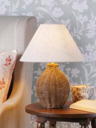 Laura Ashley Fernhill Small Rattan Table Lamp, Walnut Stain - thumbnail 2