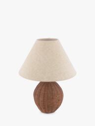 Laura Ashley Fernhill Small Rattan Table Lamp, Walnut Stain - thumbnail 5