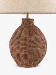 Laura Ashley Fernhill Small Rattan Table Lamp, Walnut Stain - thumbnail 6