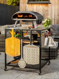 Ooni Large Modular Outdoor Kitchen Table/BBQ Trolley, Silver/Black - thumbnail 2