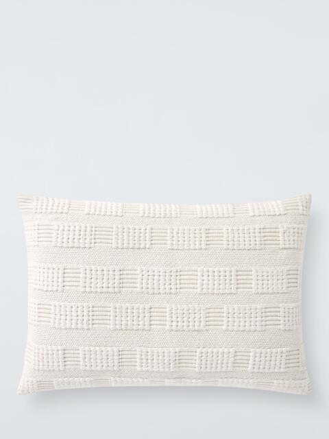 John Lewis Rib and Loop Cushion, Natural - image 1