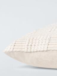 John Lewis Rib and Loop Cushion, Natural - thumbnail 5