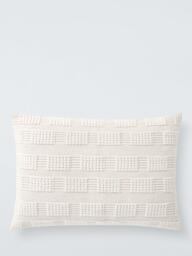 John Lewis Rib and Loop Cushion, Natural - thumbnail 1