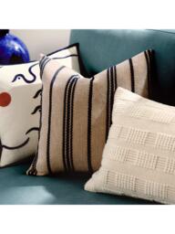John Lewis Rib and Loop Cushion, Natural - thumbnail 2