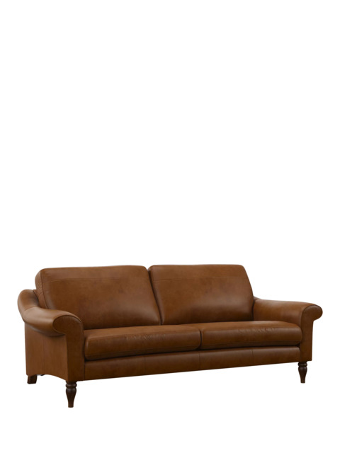John Lewis Camber Leather Grand 4 Seater Sofa, Dark Leg - image 1