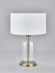 Pacific Cloche Glass Base Table Lamp, Clear/Antique Brass - thumbnail 2