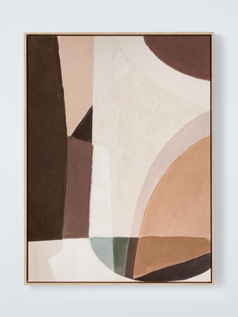 John Lewis 'Autumn Shape' Abstract Framed Canvas Print, 100 x 70cm, Brown - image 1
