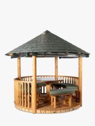 Breeze House Savannah Classic Slate Effect Tile Roof Circular Gazebo, FSC-Certified (Scandinavian Redwood) - thumbnail 3