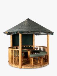 Breeze House Savannah Classic Slate Effect Tile Roof Circular Gazebo, FSC-Certified (Scandinavian Redwood)