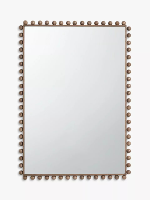 John Lewis Bobbin Rectangular Wood Frame Wall Mirror, 85 x 60cm, Natural - image 1
