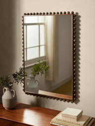 John Lewis Bobbin Rectangular Wood Frame Wall Mirror, 85 x 60cm, Natural - thumbnail 2