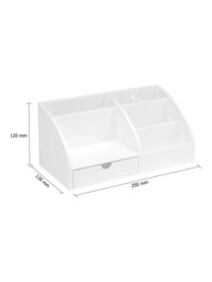 Osco Plastic Desk Organiser, White - thumbnail 3