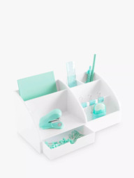 Osco Plastic Desk Organiser, White - thumbnail 2