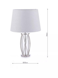 Laura Ashley Beckworth Petite Table Lamp, Polished Nickel - thumbnail 5