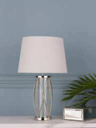 Laura Ashley Beckworth Petite Table Lamp, Polished Nickel - thumbnail 2