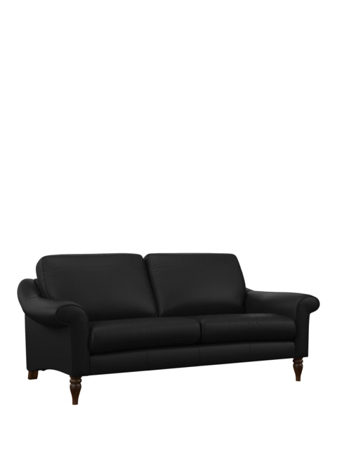 John Lewis Camber Large 3 Seater Leather Sofa, Dark Leg - image 1