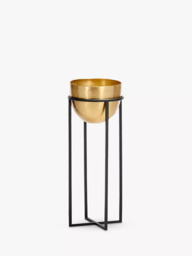 Nkuku Atsu Indoor Planter & Stand, Antique Brass - thumbnail 3
