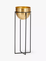 Nkuku Atsu Indoor Planter & Stand, Antique Brass - thumbnail 4
