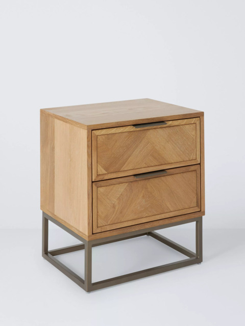 John Lewis Estate 2 Drawer Bedside Table, Natural - image 1