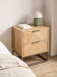 John Lewis Estate 2 Drawer Bedside Table, Natural - thumbnail 2