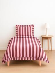 TBCo Stripe 200 Thread Count Cotton Duvet Cover Set, Pink/Burgundy - thumbnail 4