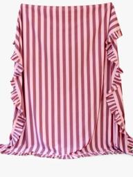 TBCo Stripe 200 Thread Count Cotton Duvet Cover Set, Pink/Burgundy - thumbnail 1