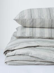 John Lewis Stony Brushed Cotton Stripe Duvet Cover - thumbnail 6
