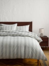 John Lewis Stony Brushed Cotton Stripe Duvet Cover - thumbnail 2