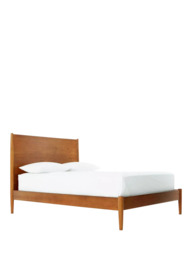 West Elm Mid-Century Wood Bed Frame, Double, Acorn - thumbnail 1
