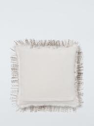John Lewis Premium Ostrich Faux Fur Cushion, White - thumbnail 2