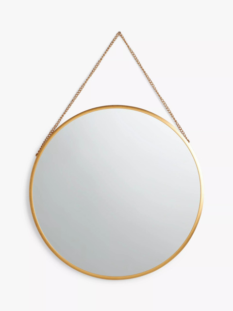 John Lewis Round Metal Frame Chain Hanging Mirror, 50cm - image 1