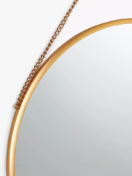 John Lewis Round Metal Frame Chain Hanging Mirror, 50cm - thumbnail 2