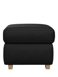 John Lewis Camden Leather Storage Footstool, Light Leg - thumbnail 3