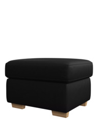 John Lewis Camden Leather Storage Footstool, Light Leg - thumbnail 4