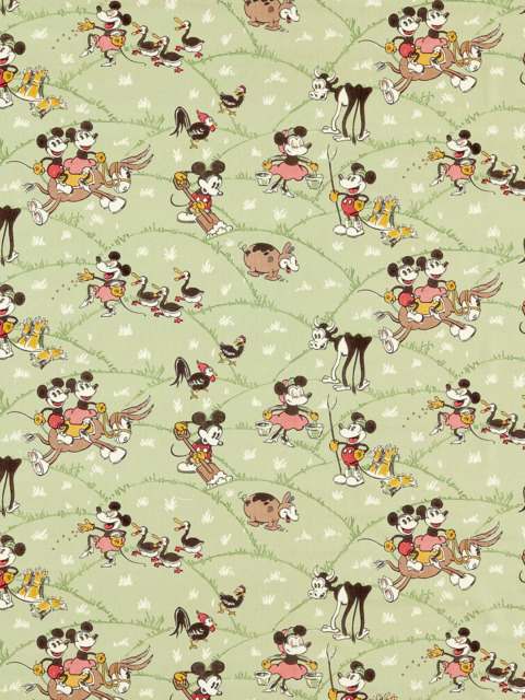Disney Home x Sanderson Mickey & Minnie Made to Measure Curtains or Roman Blind, Macaron Green - image 1