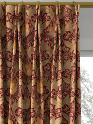 GP & J Baker Tulip & Jasmine Made to Measure Curtains or Roman Blind, Red/Ochre - thumbnail 4