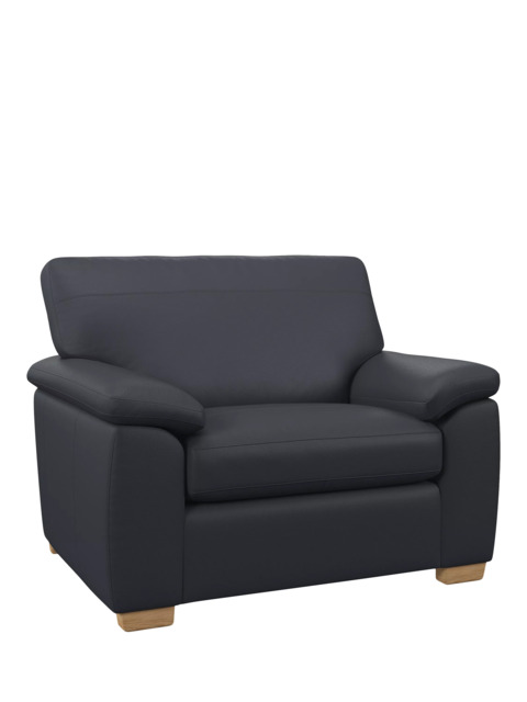 John Lewis Leather Loveseat, Light Leg - image 1