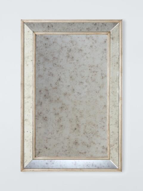 John Lewis Antique Bevel Glass Rectangular Wall Mirror, 90 x 60cm, Country Silver - image 1