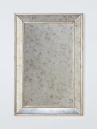John Lewis Antique Bevel Glass Rectangular Wall Mirror, 90 x 60cm, Country Silver