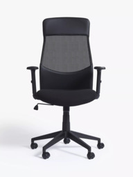 John Lewis Inset Office Chair, Black - thumbnail 2