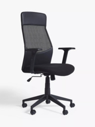 John Lewis Inset Office Chair, Black - thumbnail 1