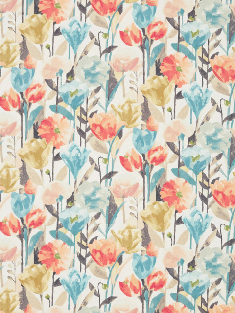 Harlequin Verdaccio Made to Measure Curtains or Roman Blind, Coral/Maize/Cornflower - image 1