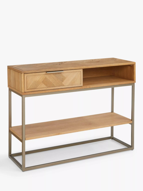 John Lewis Estate 1 Drawer Oak Wood Console Table, Natural - image 1