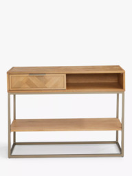 John Lewis Estate 1 Drawer Oak Wood Console Table, Natural - thumbnail 2